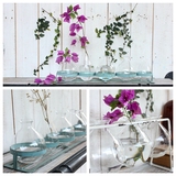 美式复古支架台面玻璃小花瓶风信子绿萝花盆水培花器水养植物器皿