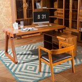 家用实木书桌组合附柜1.6米胡桃木家用写字台办公桌电脑桌小户型