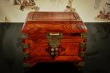 大红酸枝首饰盒带锁 原木独板镜箱实木珠宝箱木雕刻摆件红木礼品
