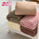 日本Fasola成人纯棉洗脸毛巾儿童全棉面巾加厚卫浴室纯色浴巾婴儿
