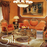 古典家具欧式手工雕花实木沙发套装 法式客厅沙发布艺奢华沙发