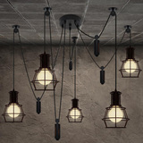 美式工业风 铁艺loft创意个性多头吊灯 咖啡厅餐厅客厅服装店灯具