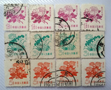 中国纪特文革编号JT编年邮票集邮收藏普10花卉信盖销一套上品三枚
