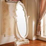 欧式穿衣镜木质组合试衣镜板式化妆镜框落地镜子旋转全身镜