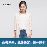 艾格 ETAM 2016夏新品S纯色七分袖西装外套160121104-86-70