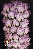 静静家淡紫色33朵香皂花肥皂花束香皂玫瑰花礼盒情人节教师节礼物
