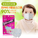 儿童口罩夏季薄防尘PM2.5防雾霾婴儿宝宝医用一次性口罩透气5只装