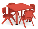 海基伦塑料4人桌幼儿园方桌子 儿童书桌 小朋友写字桌