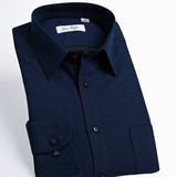 蓝河秋装新款男士长袖加厚保暖羽绒衬衫商务修身免烫青年衬衣
