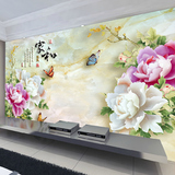 2.5米背景墙十字绣家和富贵客厅简约3D花开富贵超大款十字绣牡丹