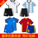 儿童足球服短袖套装国家队男女童装德国西班牙法国阿根廷学生球衣