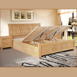 厂家直销 实木橡木床气压高箱 箱体床储物 1.5米1.8米双人橡木床