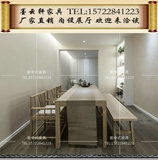 新中式餐桌椅组合样板房实木餐桌现代简约别墅禅意小饭桌餐厅家具