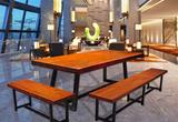 欧式铁艺复古实木咖啡厅大餐桌长方形西餐桌会议办公桌电脑写字桌