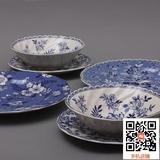 出口英国原单陶瓷餐具外贸谷物碗西餐盘子蓝色花卉青花瓷盘碗碟