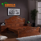 红木床非洲花梨木床简约现代欧式床1.5米1.8米双人实木床家具特价