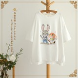 宽松可爱兔子印花上衣百搭学生T恤白金天使日系女装2016夏装新款