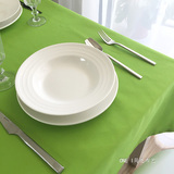 简约宜家纯棉果绿纯色素色厚棉质茶几布桌布会议室台布定做