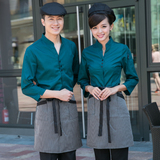 酒店工作服秋冬装女 西餐厅服务员工作服长袖 餐饮咖啡厅网咖制服