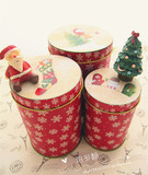 圣诞节礼品包装 雪人铁盒 圆柱形 棒棒糖铁盒铁罐 糖果 饼干盒