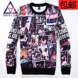 篮球巨星公牛队23号 满身乔丹海报图案 潮男女个性街球3d卫衣外套