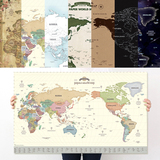 正品韩国indigo欧式复古牛皮纸世界地图客厅装饰挂图地图挂画摆设