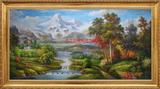 欧式山水风景油画纯手绘客厅玄关餐厅装饰画美画正品抽象印象画