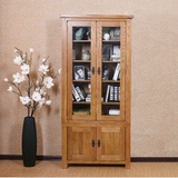 欧式纯实木出口酒柜展示柜组合书柜田园家具简约现代特价玻璃书架
