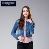 CHEROKEE/巧乐奇春季新品女装短款百搭牛仔外套夹克628284