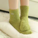 可爱圣诞袜冬季加厚保暖袜珊瑚绒袜子成人松口地板女袜空调睡眠袜