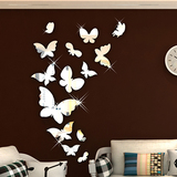创意镜面蝴蝶亚克力立体墙贴儿童房客厅卧室门床头幼儿园背景装饰