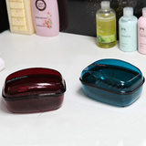 韩国创意时尚透明手工皂盒浴室香皂盒旅行带盖双层沥水肥皂盒皂盘