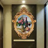欧式美纯手绘油画古典静物酒瓶水果有框装饰挂客餐厅卧室玄关正品