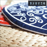 布艺家居软饰品坐垫 布络中国风中式布艺商务礼品新品小圆垫 纯棉