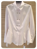 2016哥弟阿玛施春装新款白色裙摆长袖衬衫女1001-300692-1028561