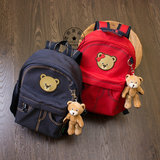 外贸原单背包韩国小熊3-6岁儿童书包幼儿园宝宝包双肩书包帆布包