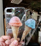 女王范软妹梦幻透明闪粉水晶冰淇淋马卡龙手机壳苹果4S/5S手机套