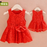女童裙子夏0-1儿童红色连衣裙潮婴儿童装公主裙2-3一岁女宝宝夏装