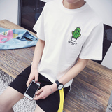 欧美风 夏季男士短袖T恤日系刺绣花韩版潮流半袖体恤青年男子上衣