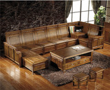 实木沙发香樟木现代中式客厅转角带贵妃L型超大储物大小随意组合