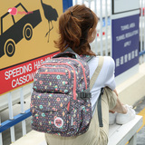 momogirl新款双肩包女学院风书包日韩版中学生旅游双肩背包潮