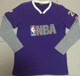 N*BA男童男子湖人队24号bryant科比紫色纯棉套头卫衣篮球服 亲子