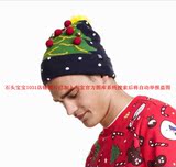 HM H&M专柜正品代购 男女款圣诞造型毛线帽子 保暖毛线帽