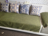 加厚棉麻沙发巾绿色防滑布艺沙发垫四季适用靠背 宜家欧式沙发垫