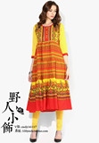 现货泰国尼泊尔印度印巴风情连衣裙纯棉锈珠七分袖长裙子包邮同款
