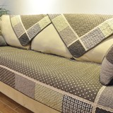 韩式简洁布艺 绗缝全棉防滑组合沙发垫 贵妃椅坐垫沙发巾