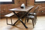 美式乡村LOFT工业做旧风格 铁艺餐桌椅 组合 简约餐桌复古餐桌