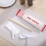 一次性竹筷子四件套独立包装卫生环保方便酒店快餐打包圆竹筷