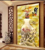 中式 3d玉雕玄关背景墙瓷砖 走廊客厅陶瓷壁画立体浮雕 吉祥如意