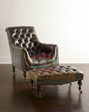 老虎椅 美式单人牛皮真皮仿皮沙发 新古典欧式高背椅客厅创意混搭